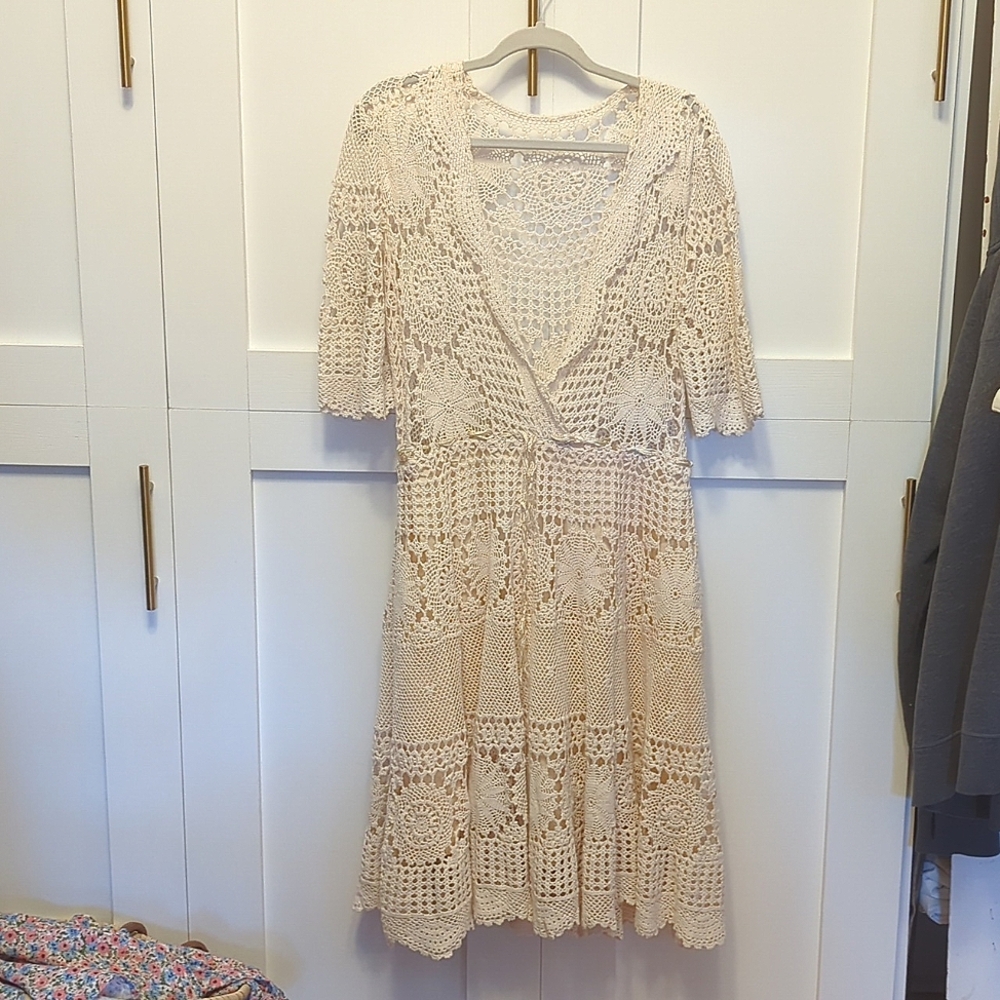 Vintage Crochet Dress Sz M